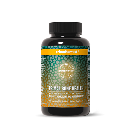 Supplement bottle labeled 'Primal Bone Health'